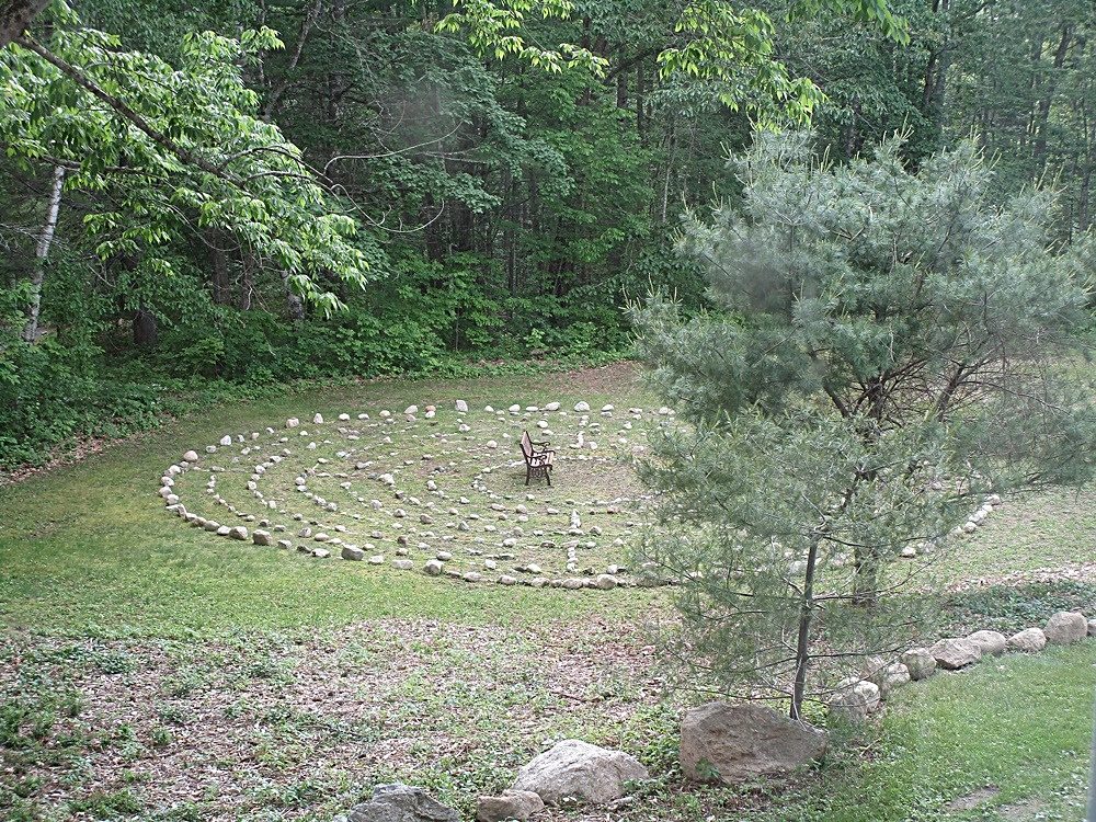 Completed stone labyrinth