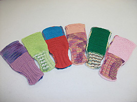 Knitted cotton mitts